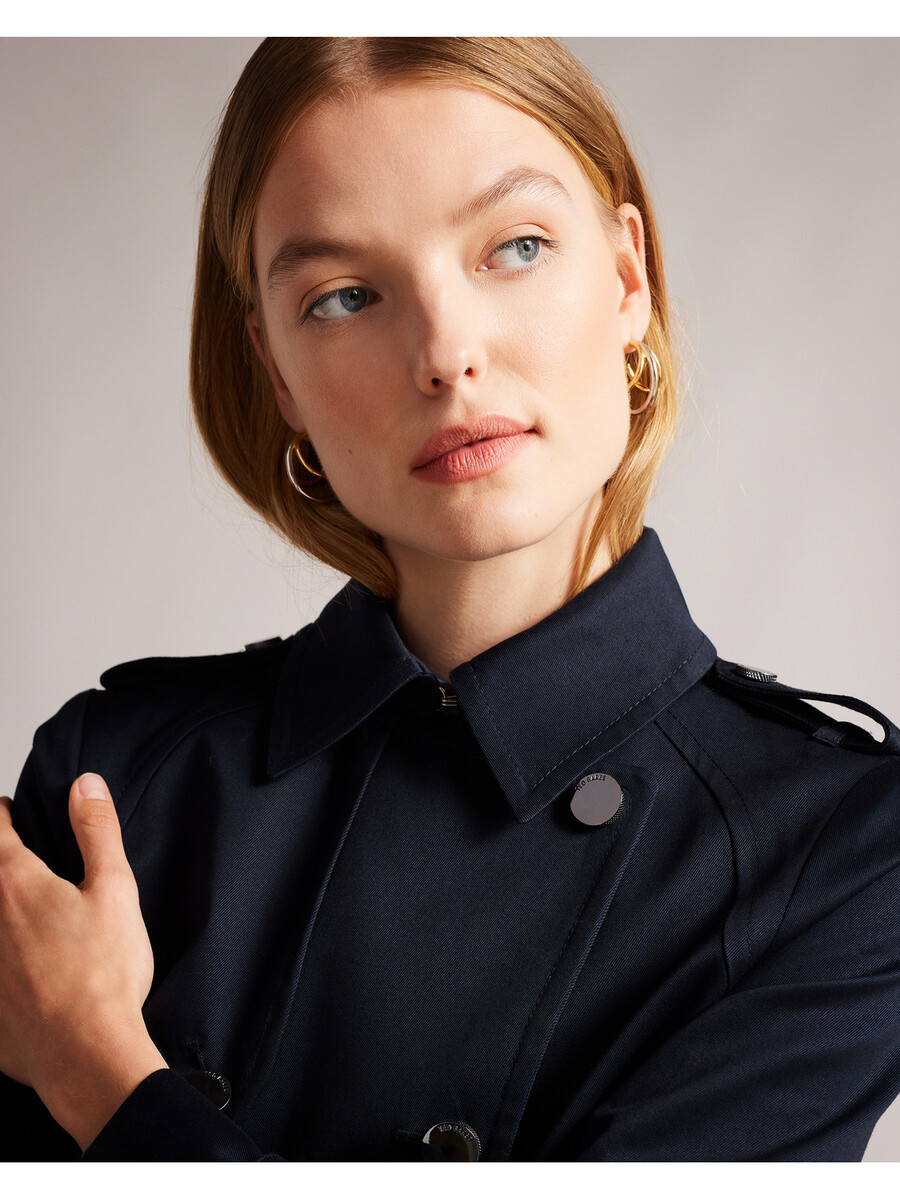 robbii - casaco trench coat leve e impermeável com cinto