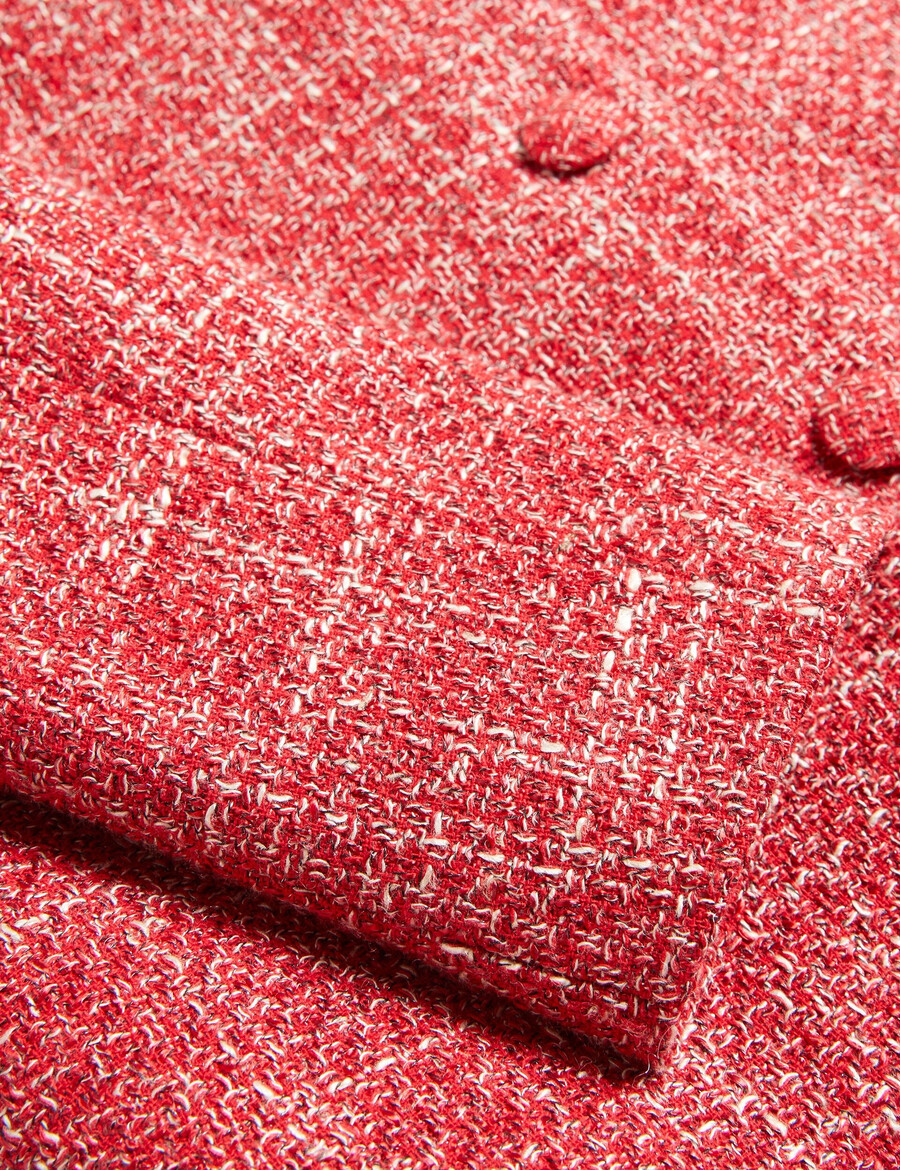 sumi - jaqueta cropped de gola redonda em bouclé