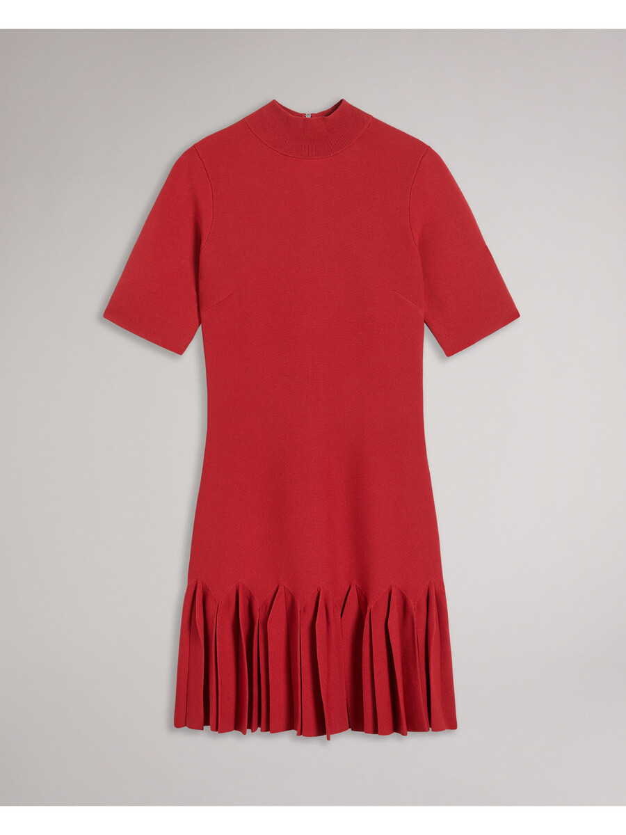 canddy - vestido curto de malha justo com bainha plissada