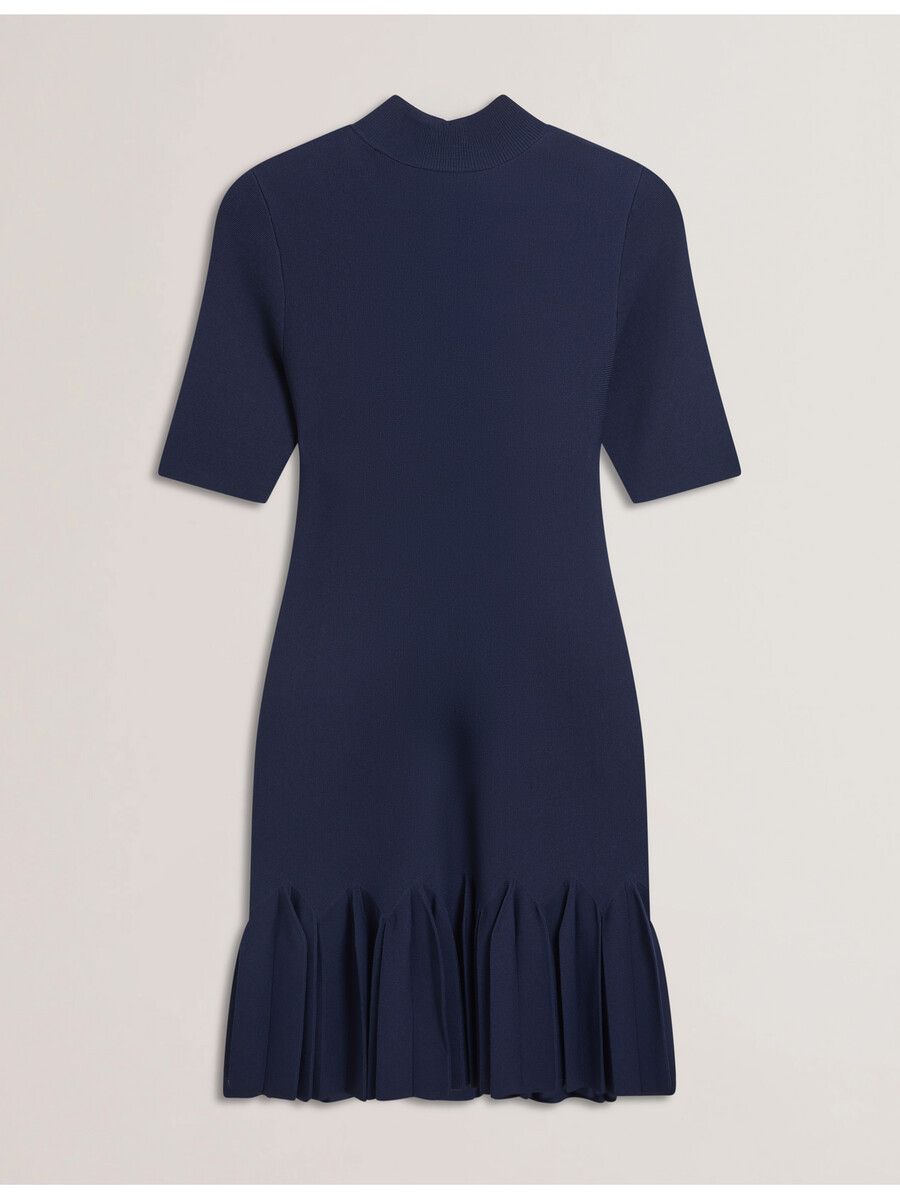 canddy - vestido curto de malha justo com bainha plissada