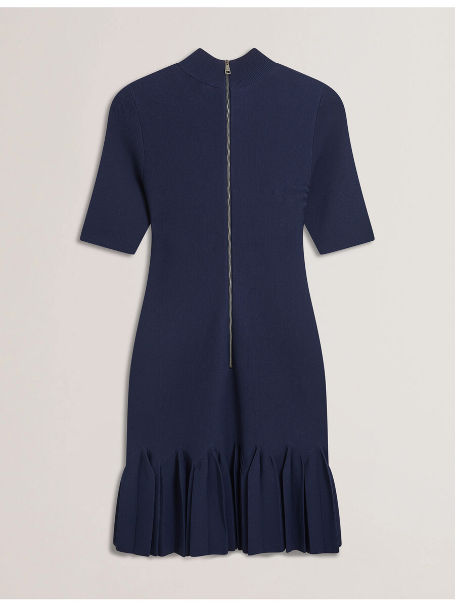 canddy - vestido curto de malha justo com bainha plissada