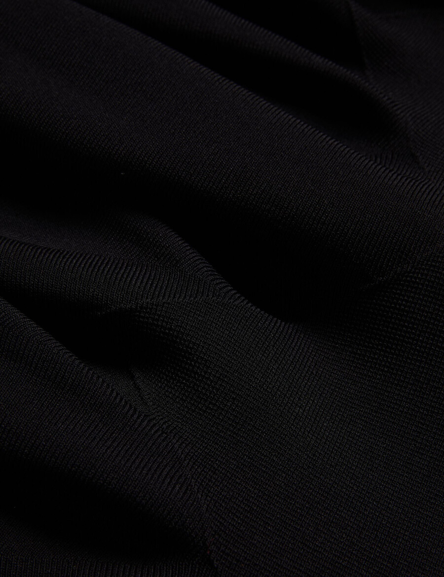 loisss - vestido curto de malha com mangas compridas e barra franzida