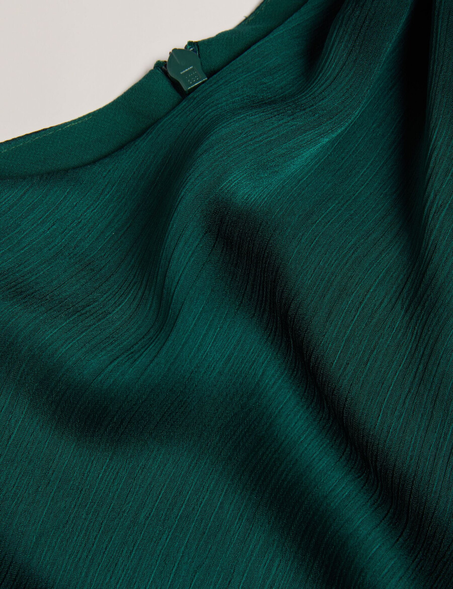 rimini - vestido midi com detalhe drapeado no decote em chiffon