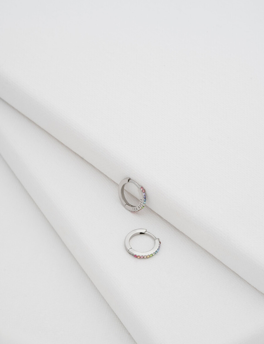 heplie - brincos de argola huggie com cristais