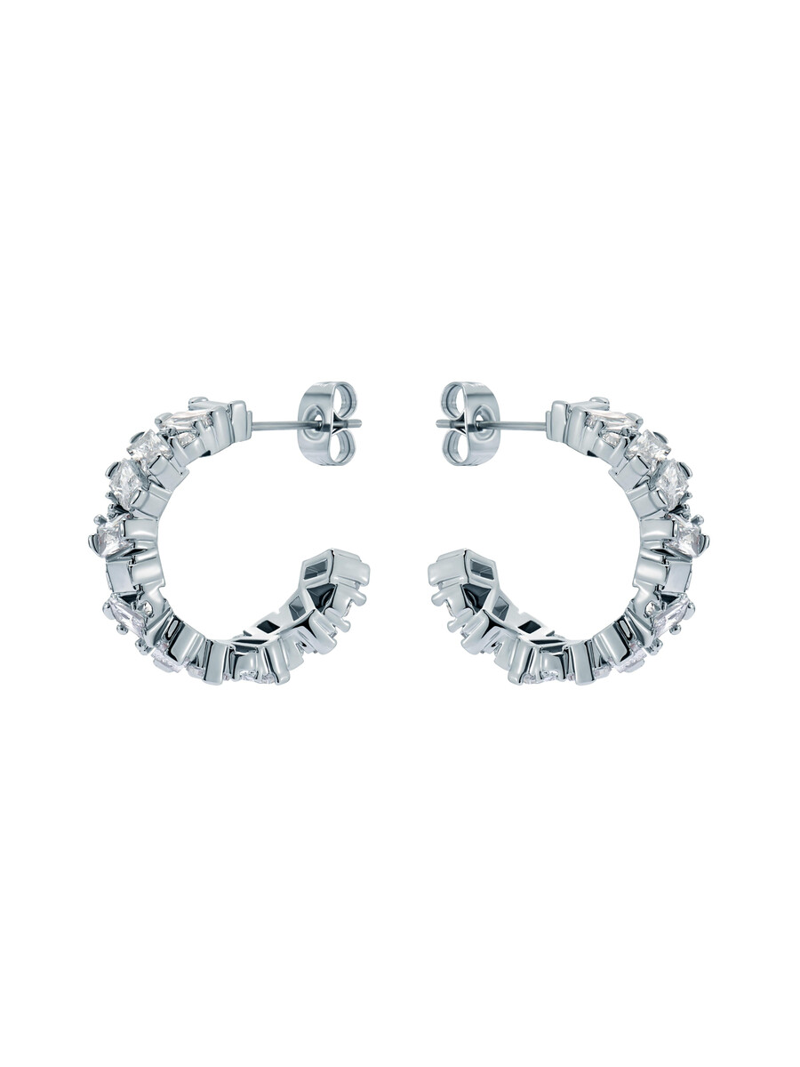 clarence - brincos de argola com cristais em conjunto