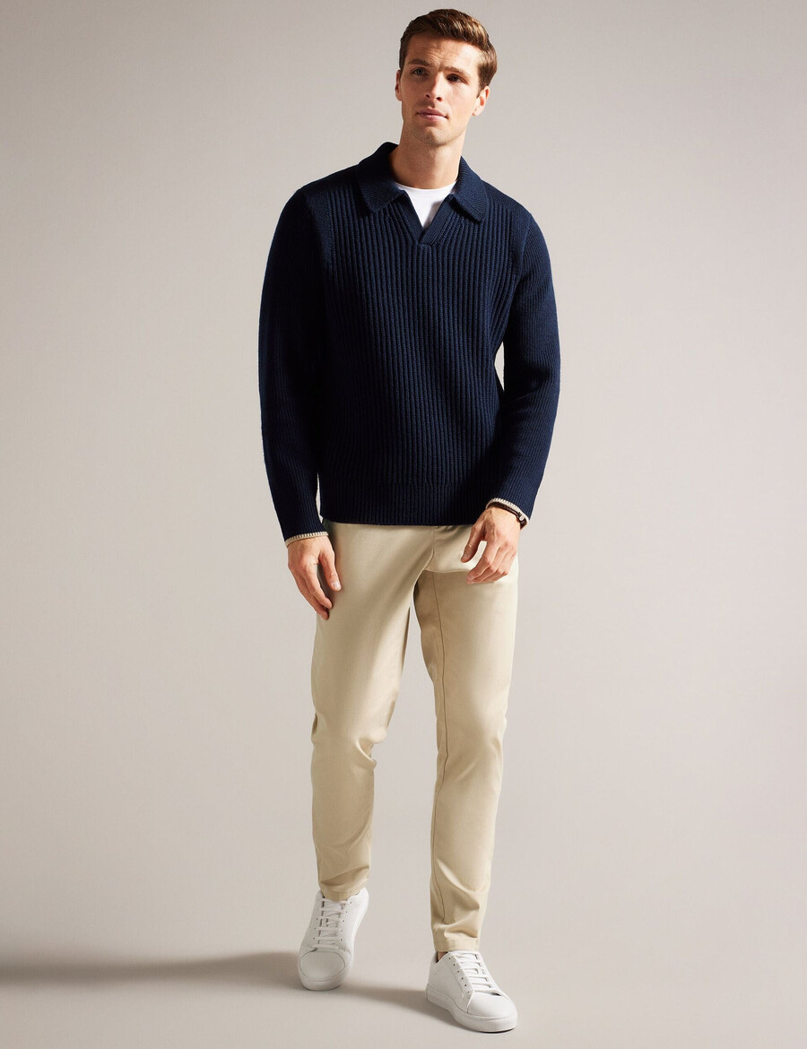haybrn - calça chino texturizada de corte regular