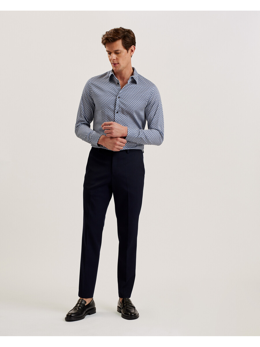 laceby - camisa slim de manga longa com estampa geométrica