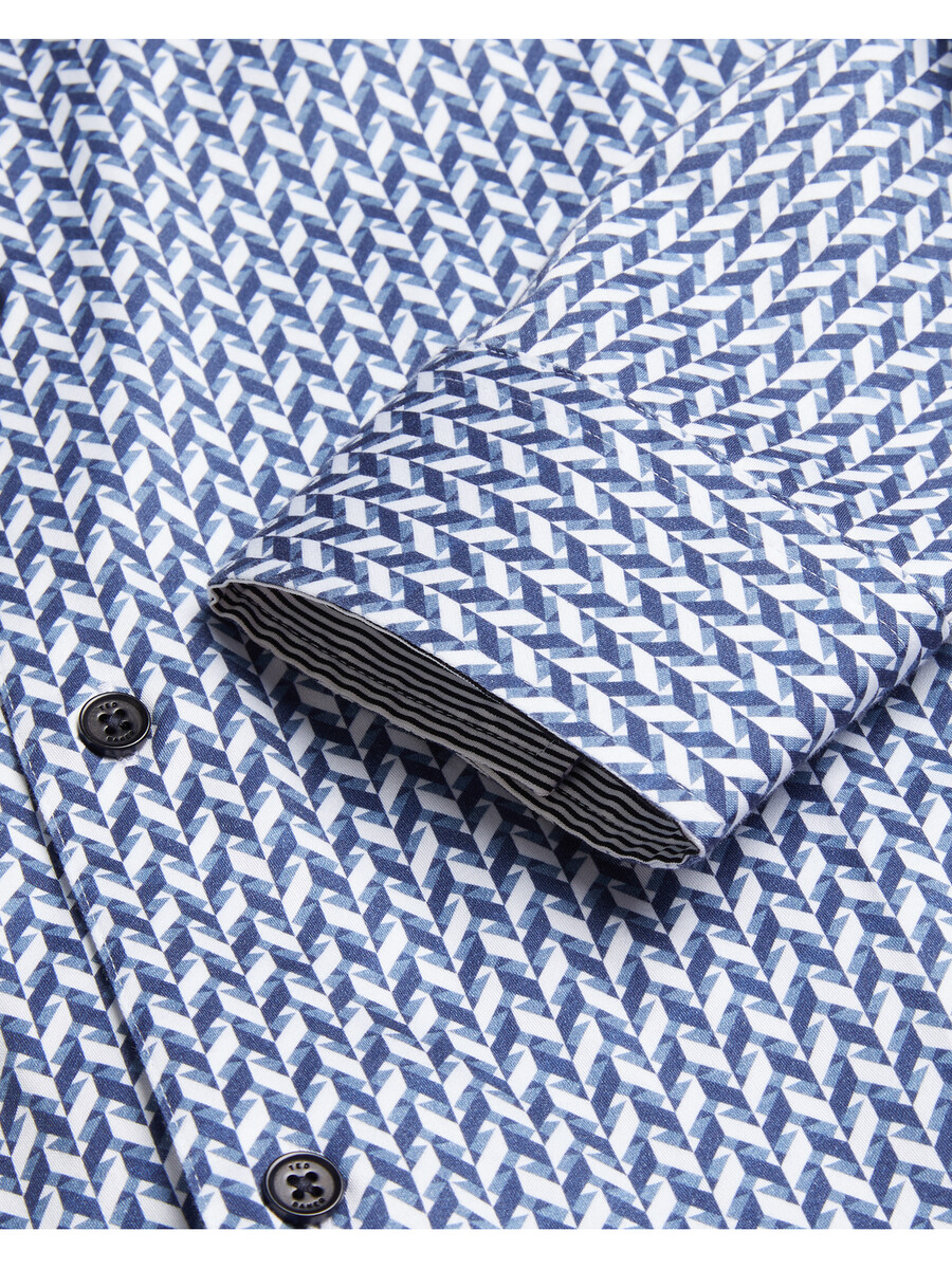 laceby - camisa slim de manga longa com estampa geométrica