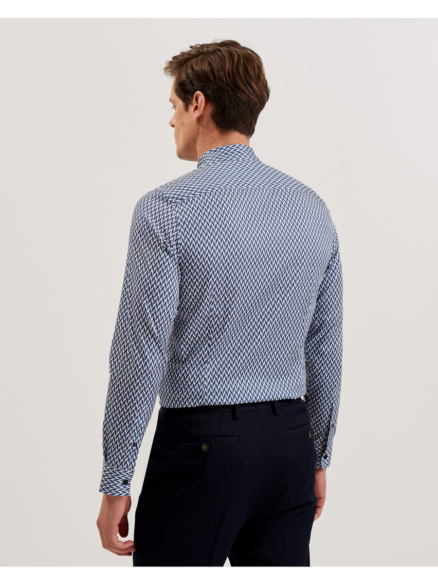laceby - camisa slim de manga longa com estampa geométrica