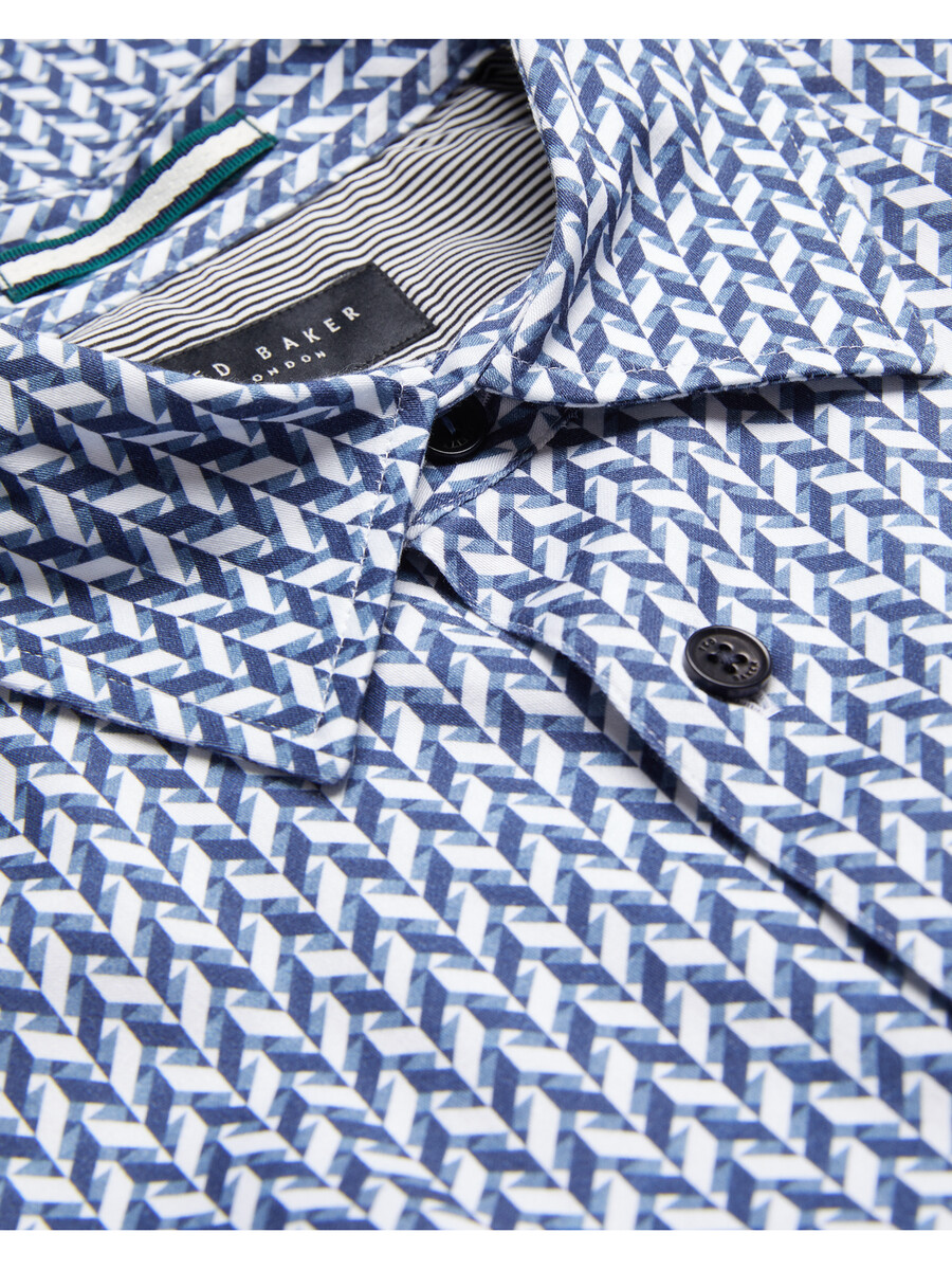 laceby - camisa slim de manga longa com estampa geométrica