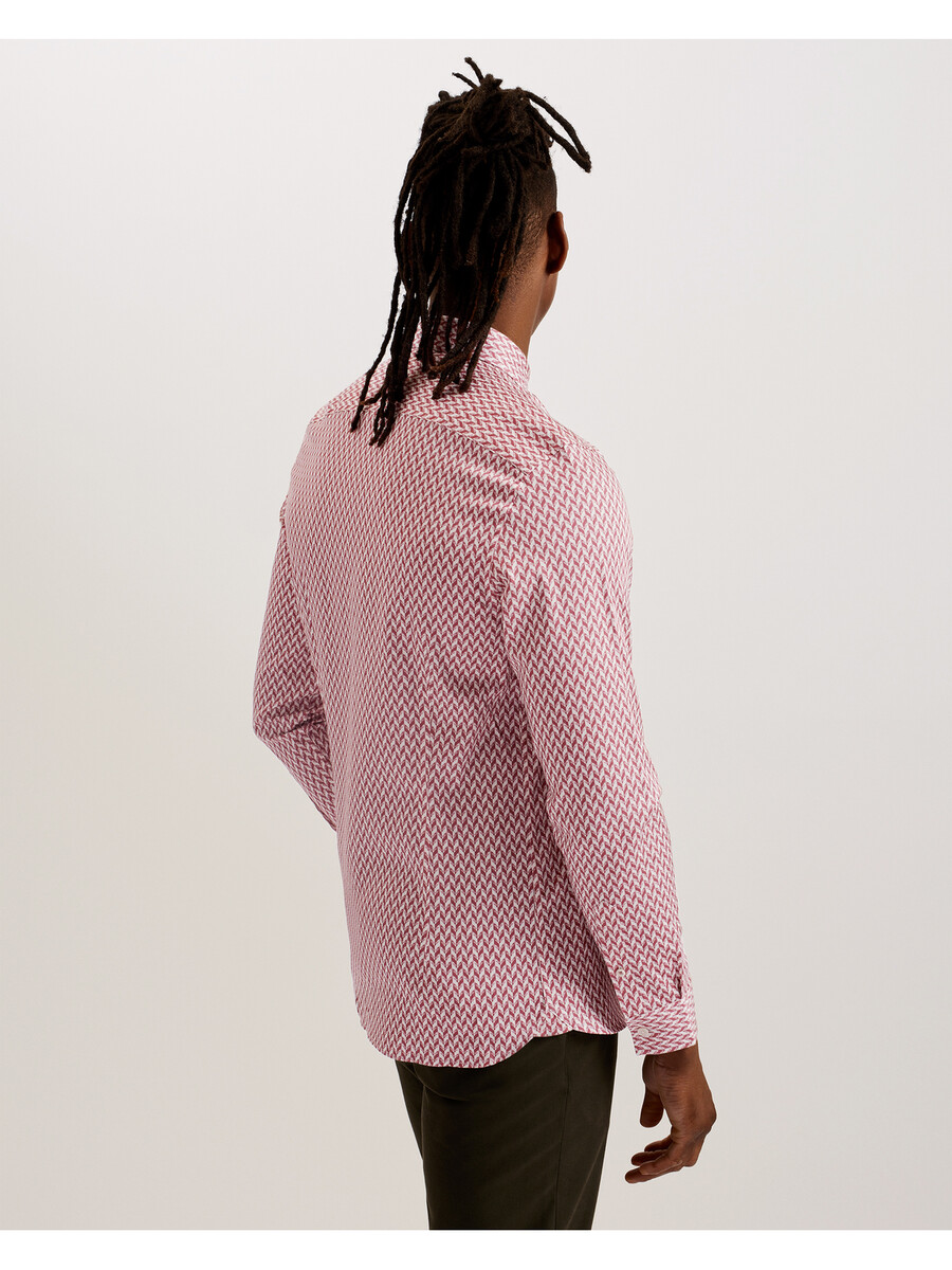 laceby - camisa slim de manga longa com estampa geométrica