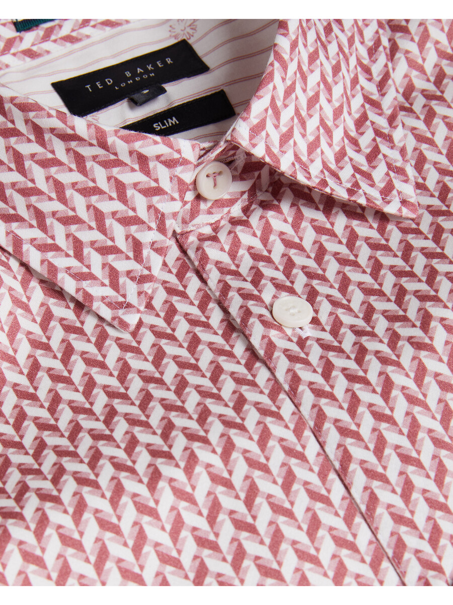 laceby - camisa slim de manga longa com estampa geométrica
