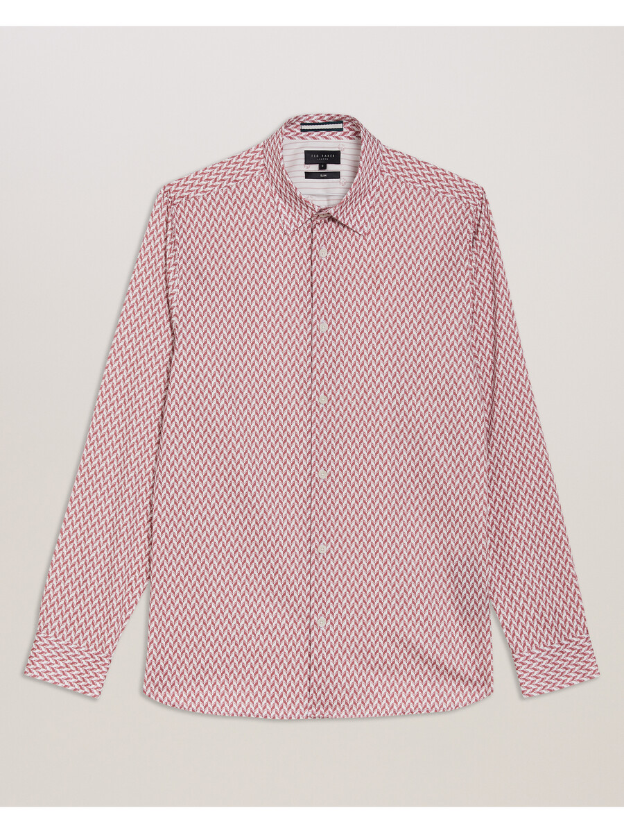 laceby - camisa slim de manga longa com estampa geométrica