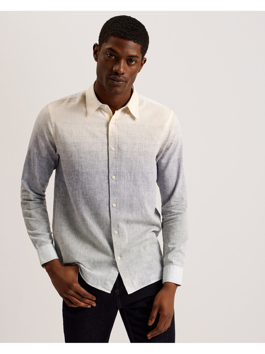 ackley - camisa de manga comprida com estampa degradê