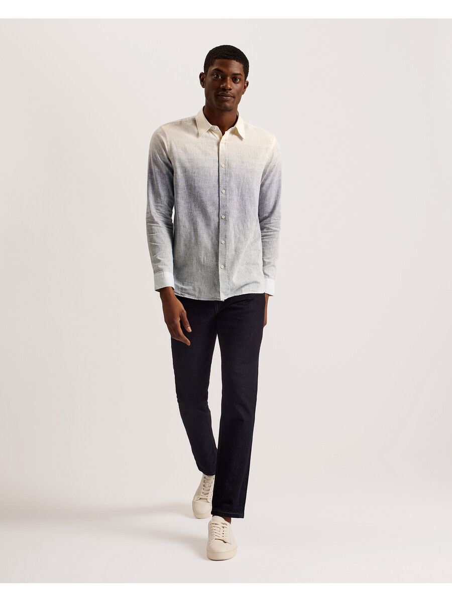 ackley - camisa de manga comprida com estampa degradê