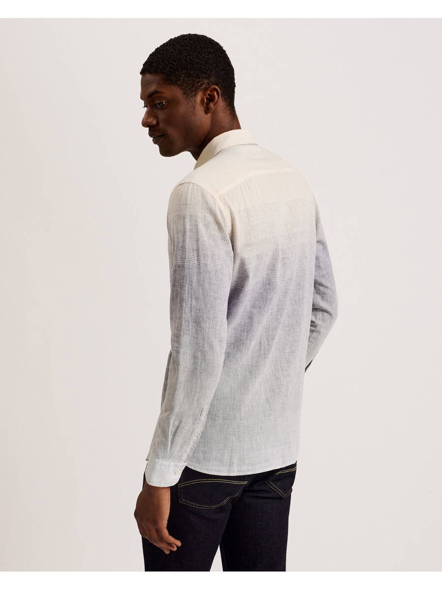 ackley - camisa de manga comprida com estampa degradê