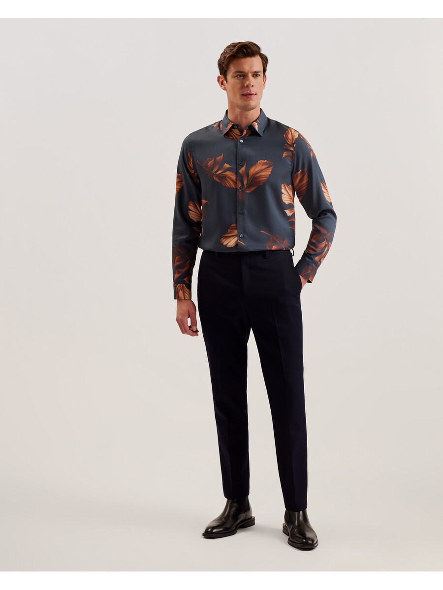 coltons - camisa de manga comprida em liocel com estampa de folhas