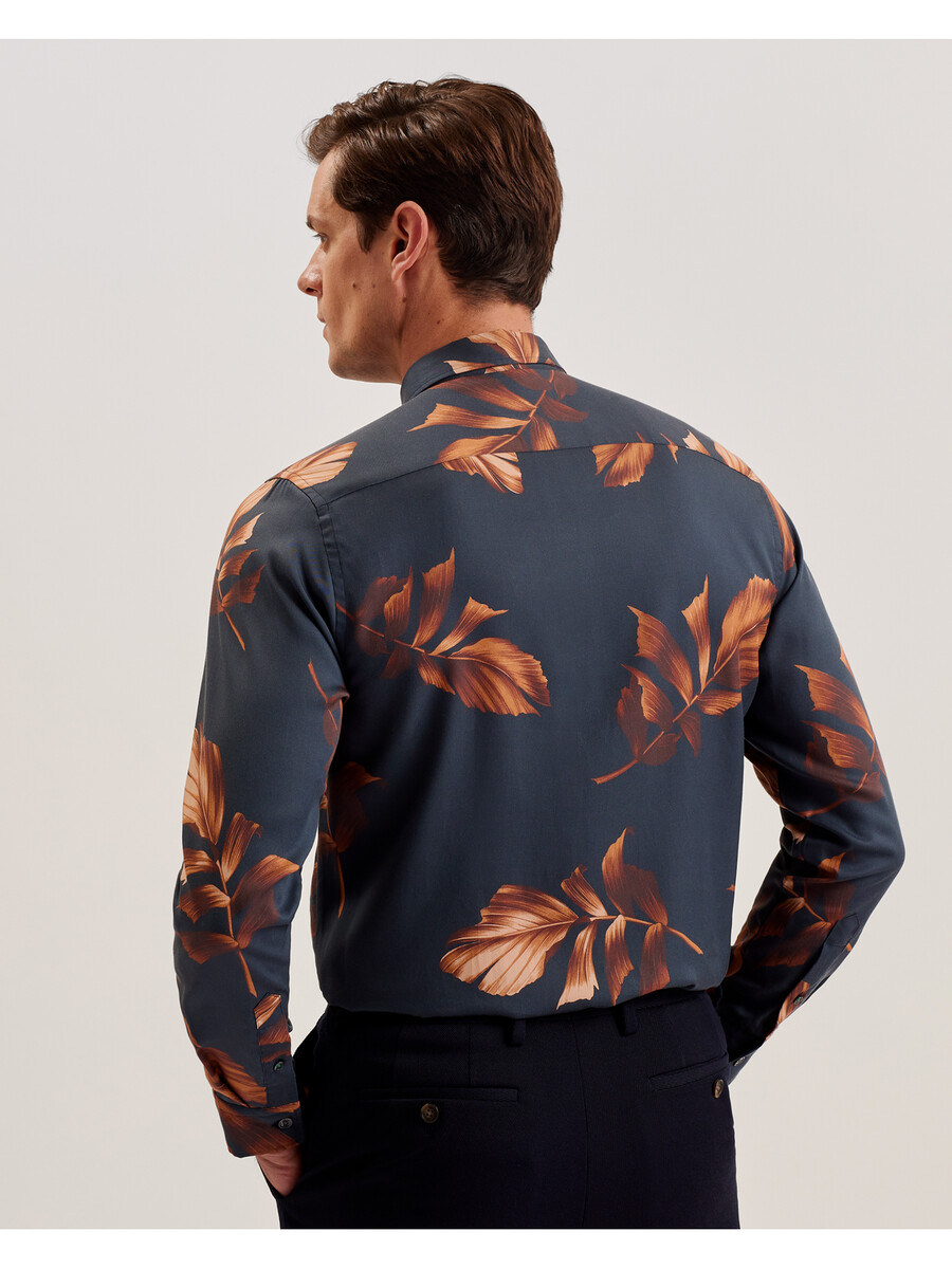 coltons - camisa de manga comprida em liocel com estampa de folhas