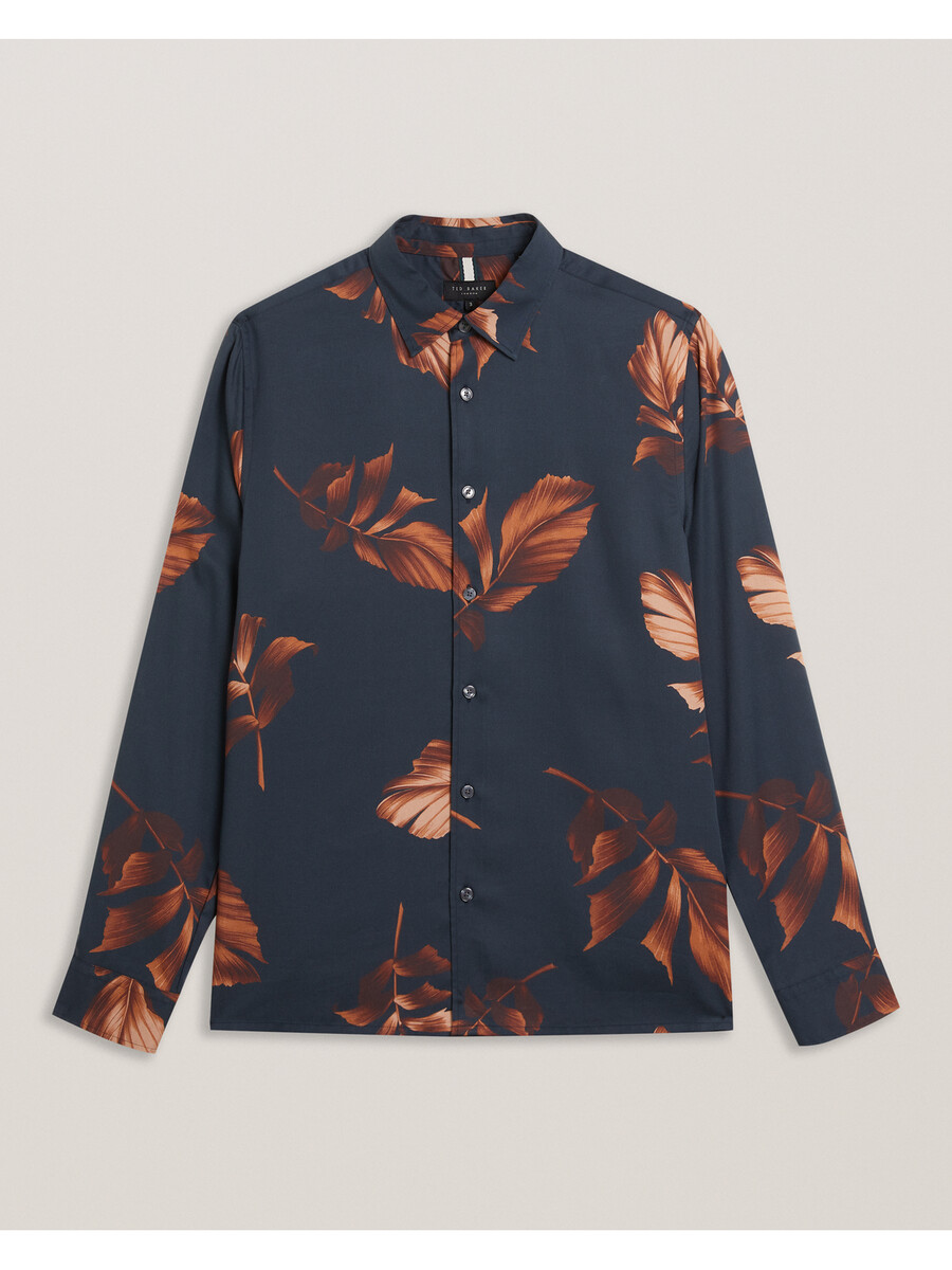 coltons - camisa de manga comprida em liocel com estampa de folhas