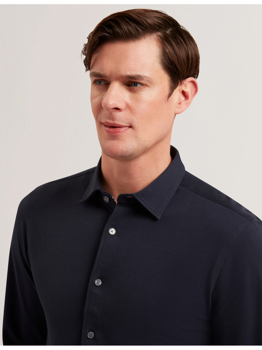 lucky - camisa de manga comprida regular em algodão piqué