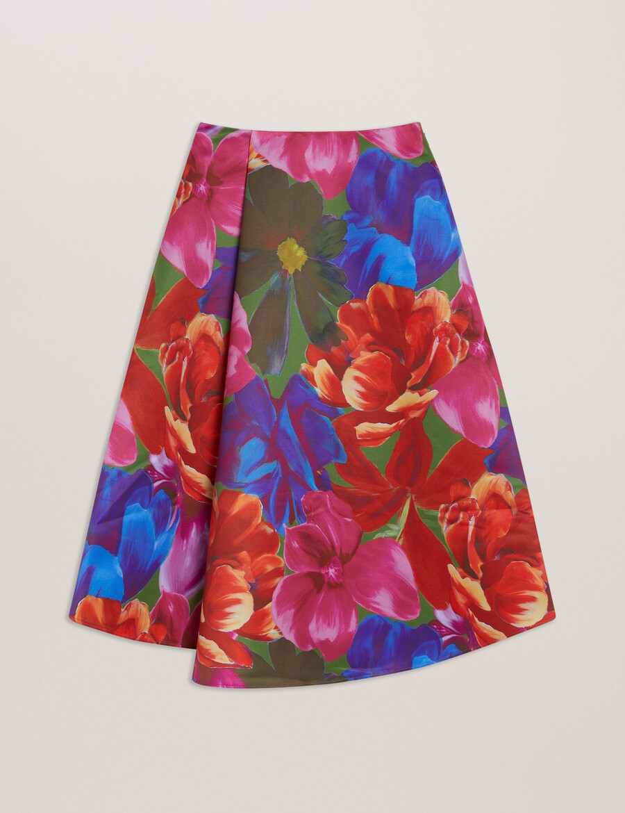 joralee - saia midi envolvente estampada