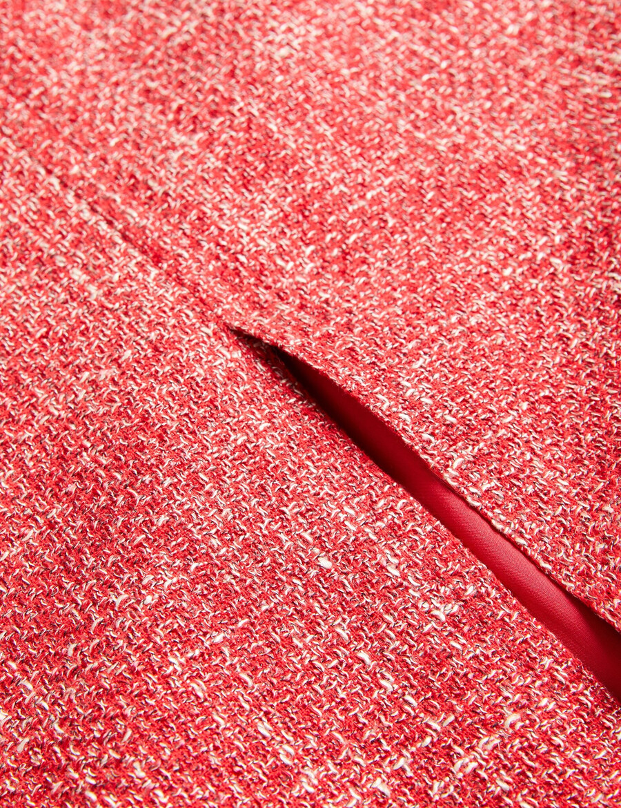 sumis - saia midi de bouclé com fenda frontal