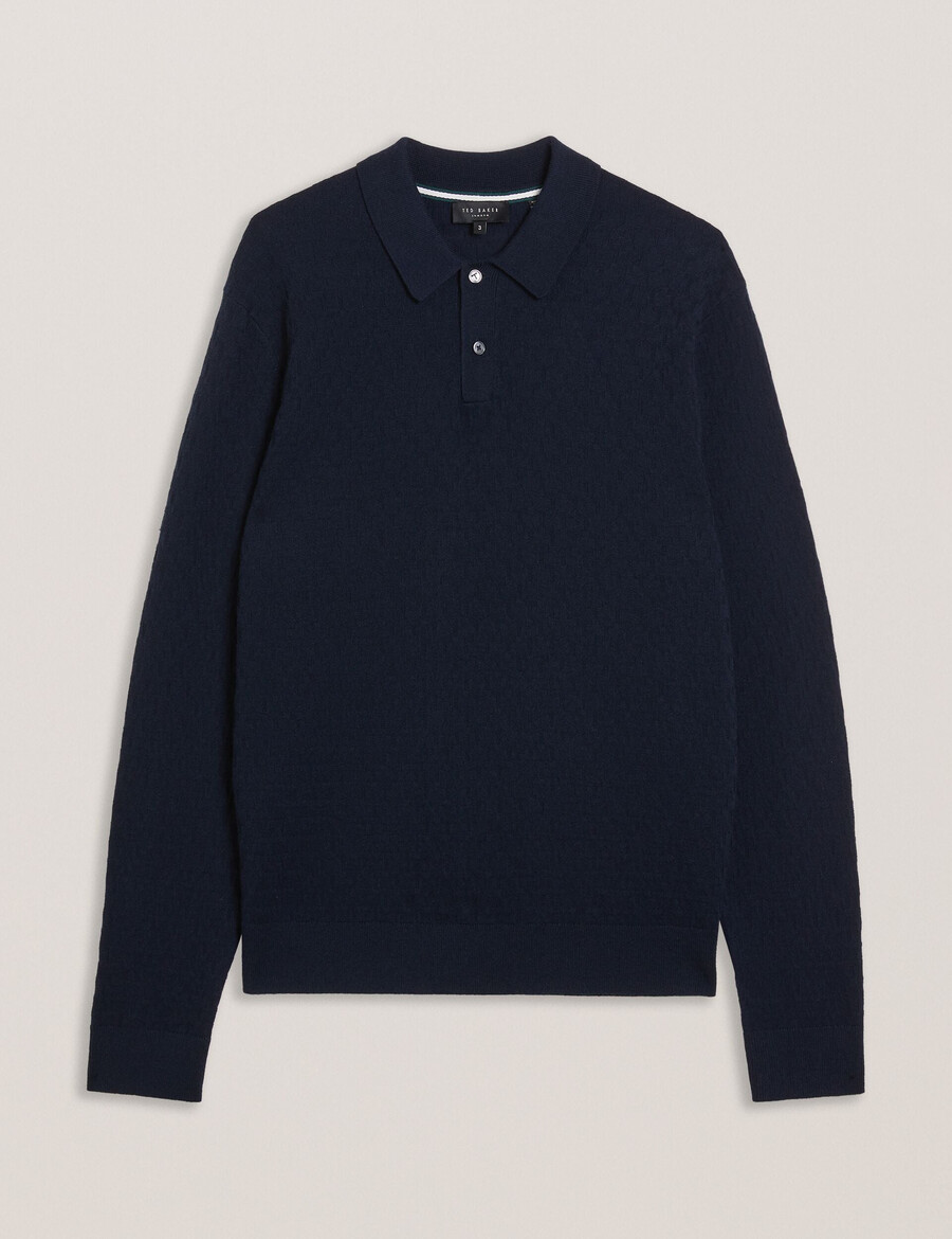 morar - camisa polo de manga comprida em malha