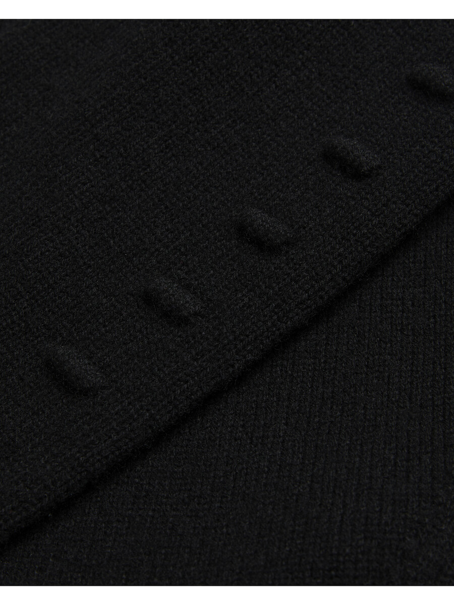 lissiah - camisa de malha com barra em ponto pompom