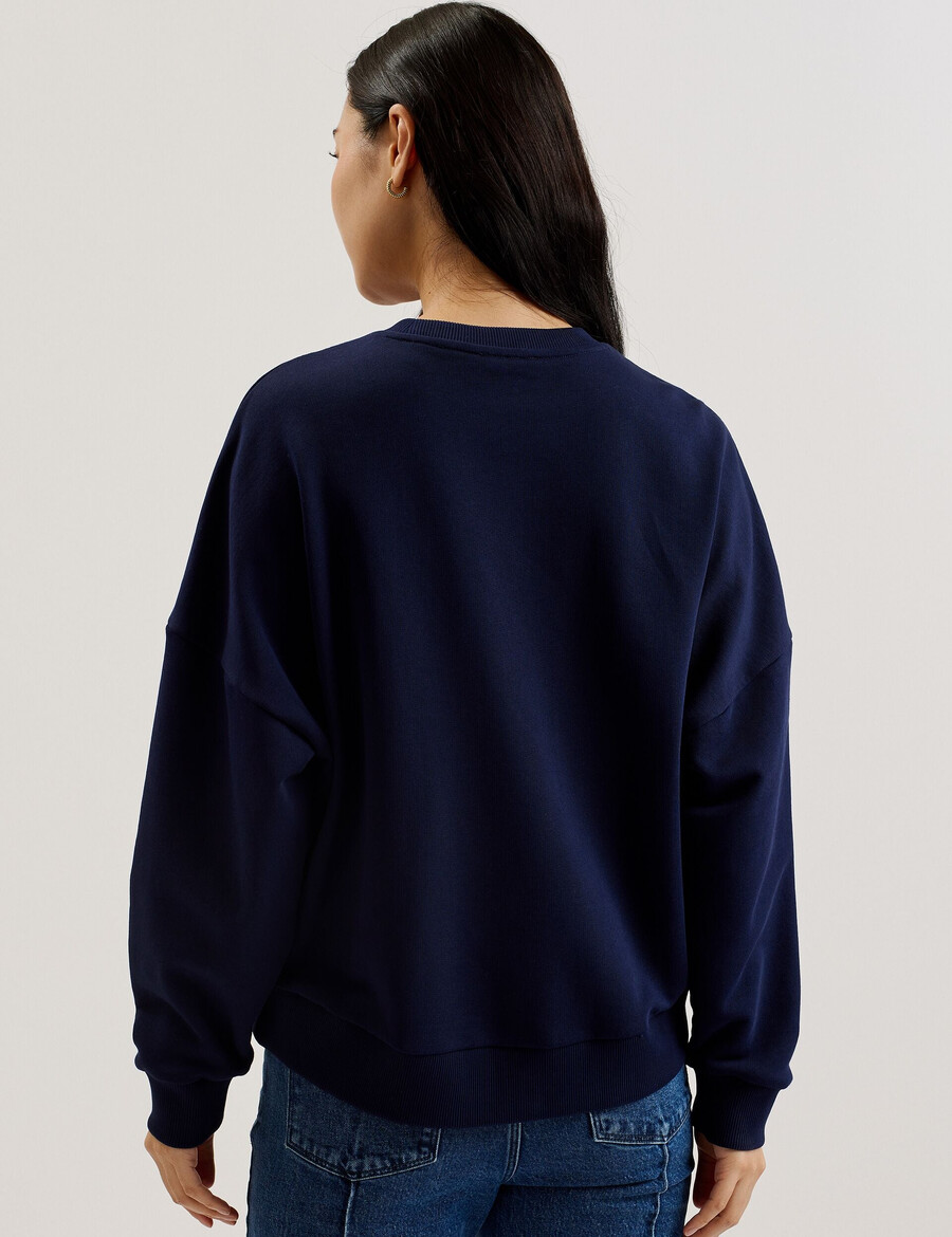 raynahh - moletom de algodão com estampa floral texturizada