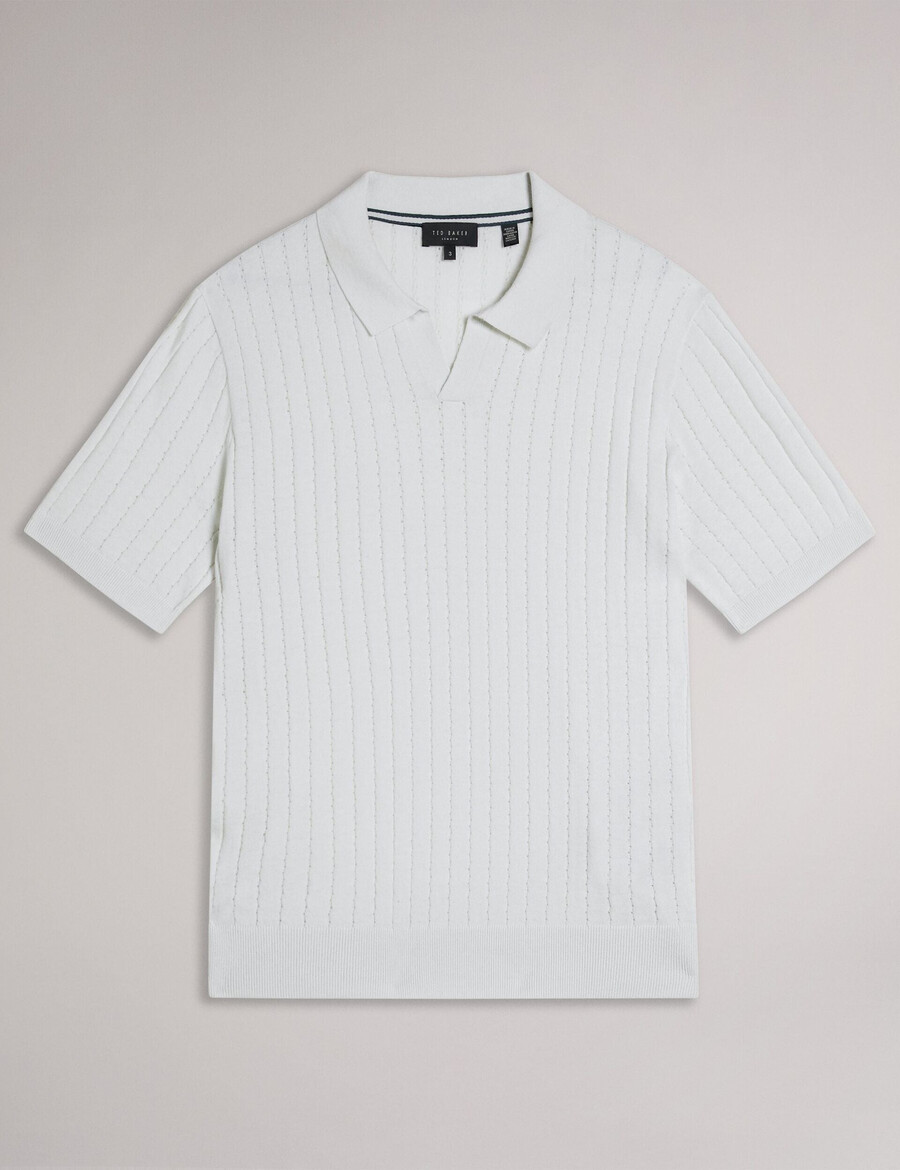 botany - polo de manga curta com gola aberta
