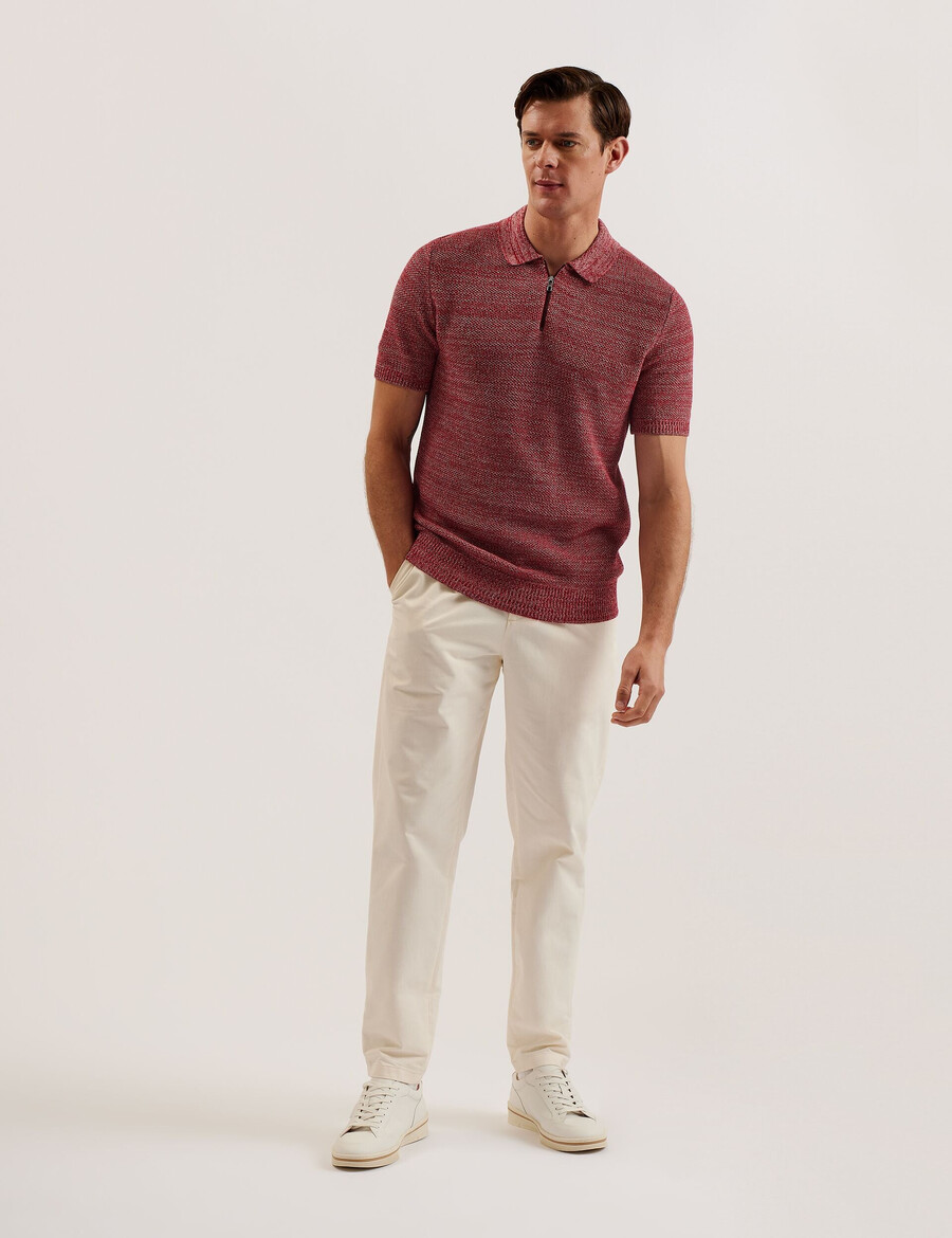 blossam - camisa polo com zíper e estampa espacial
