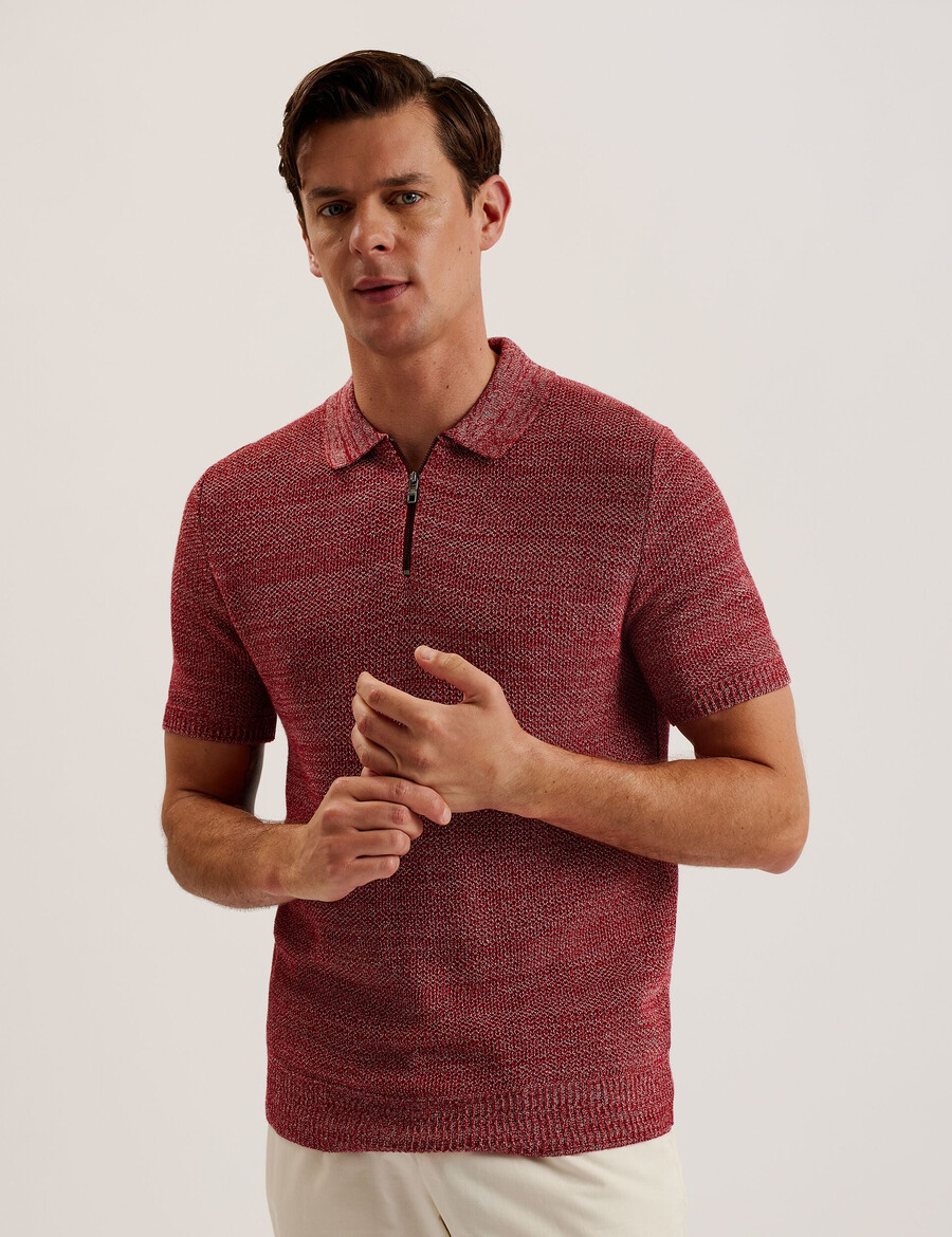 blossam - camisa polo com zíper e estampa espacial