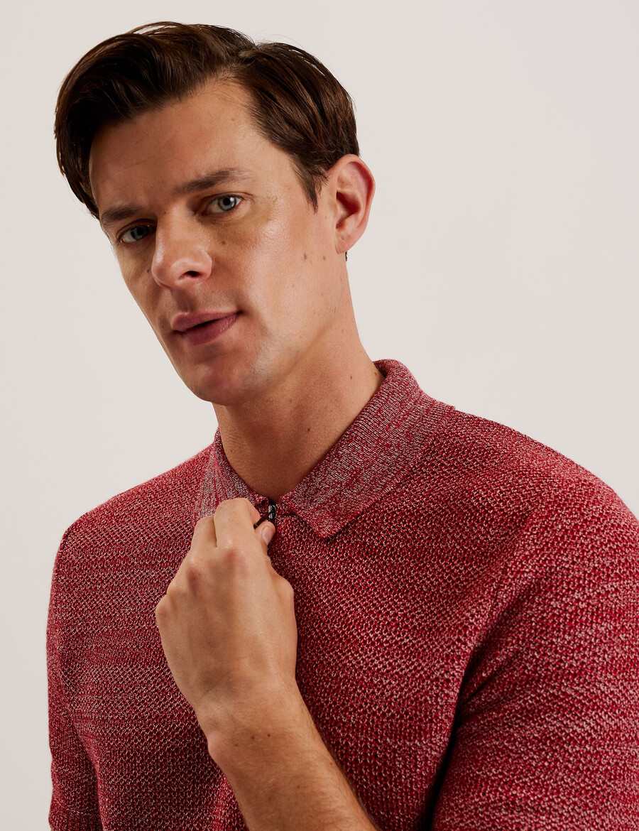 blossam - camisa polo com zíper e estampa espacial