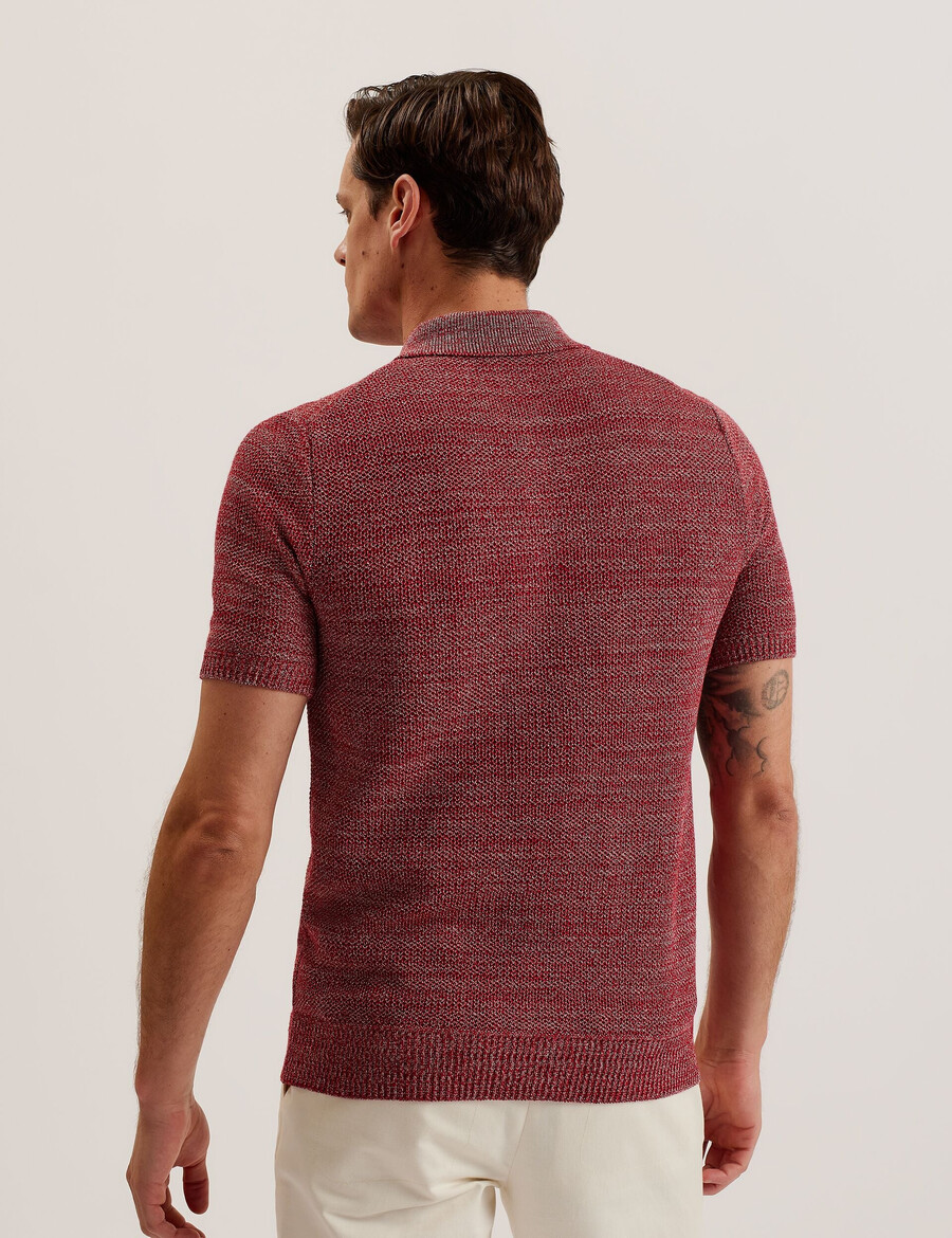 blossam - camisa polo com zíper e estampa espacial