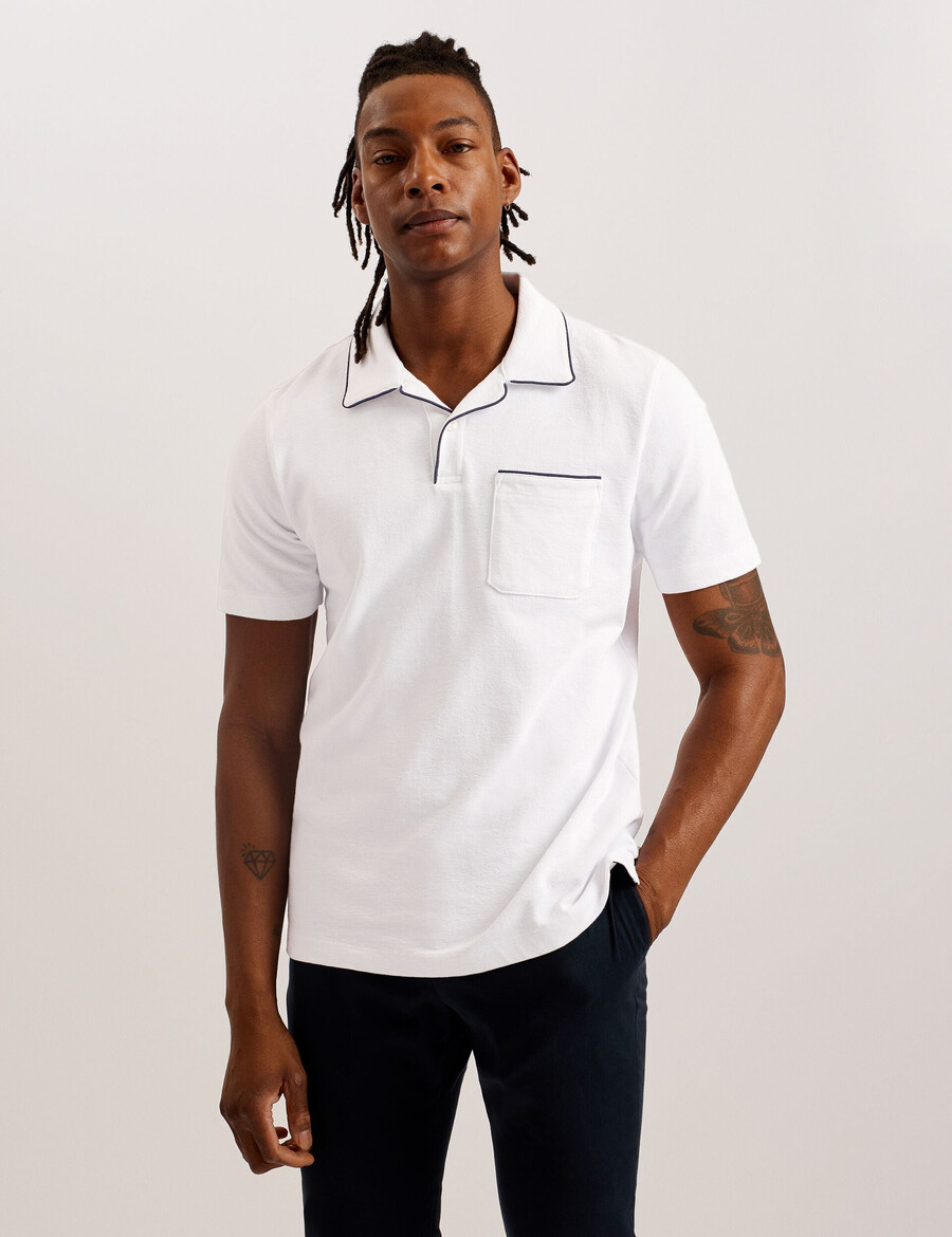 paisel - polo de gola aberta regular ss