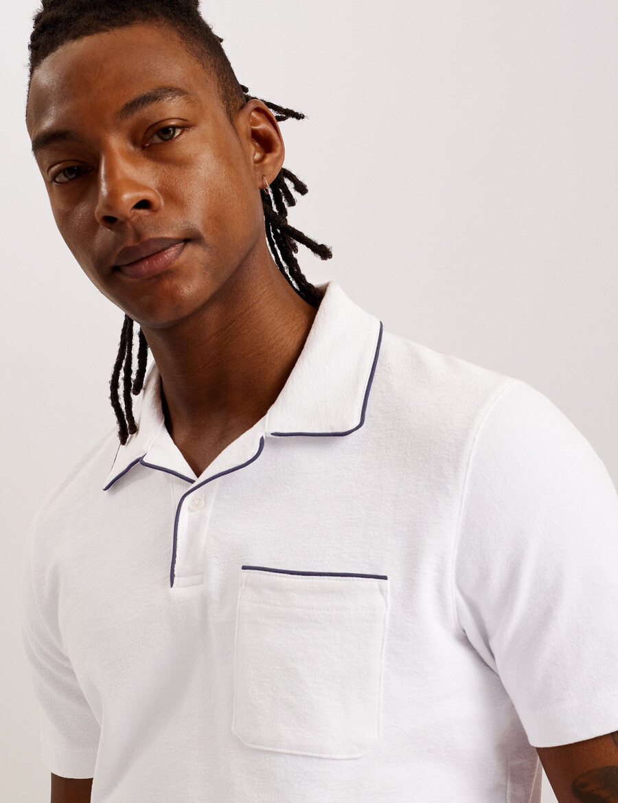 paisel - polo de gola aberta regular ss