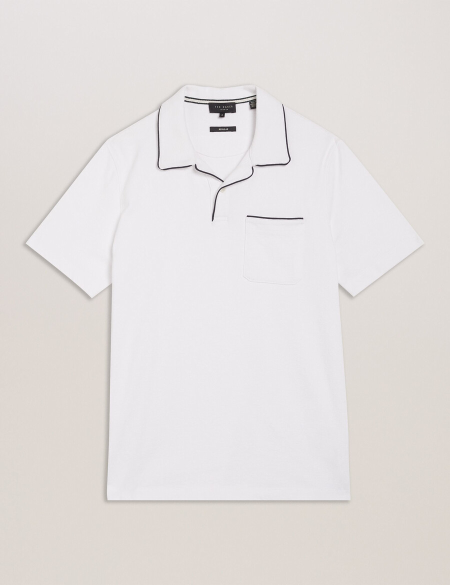 paisel - polo de gola aberta regular ss