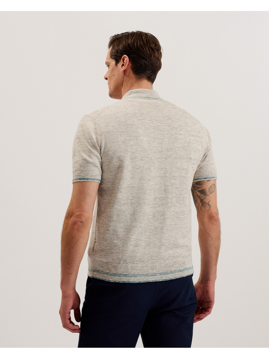 rojor - polo ss com zíper frontal texturizado