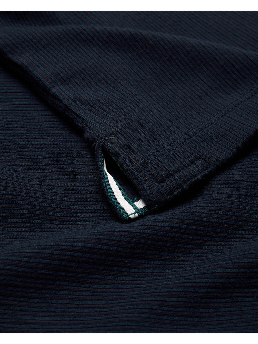 elgrave - camisa polo de algodão canelado com zíper no gola