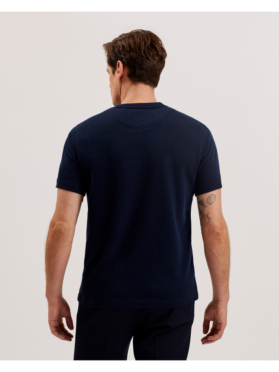 heynes - camiseta de gola redonda em algodão canelado