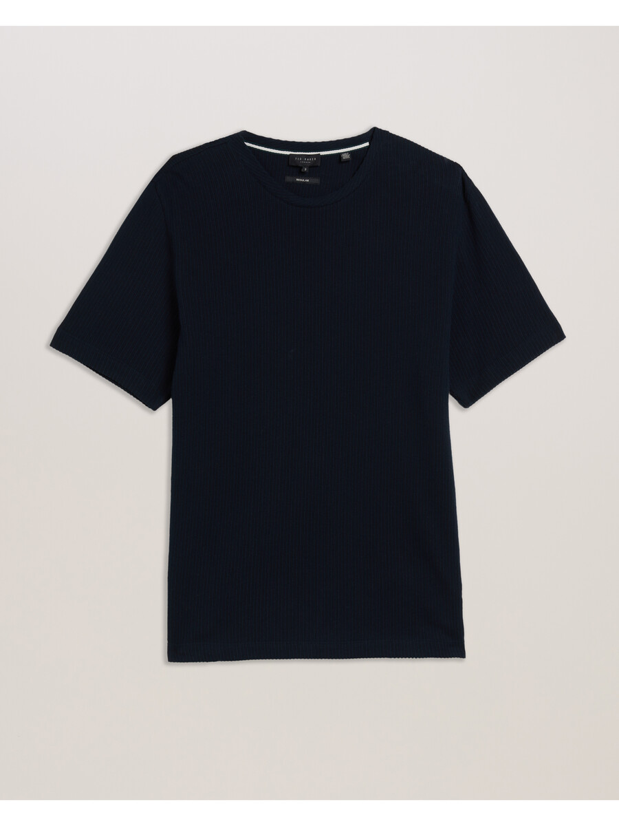 heynes - camiseta de gola redonda em algodão canelado