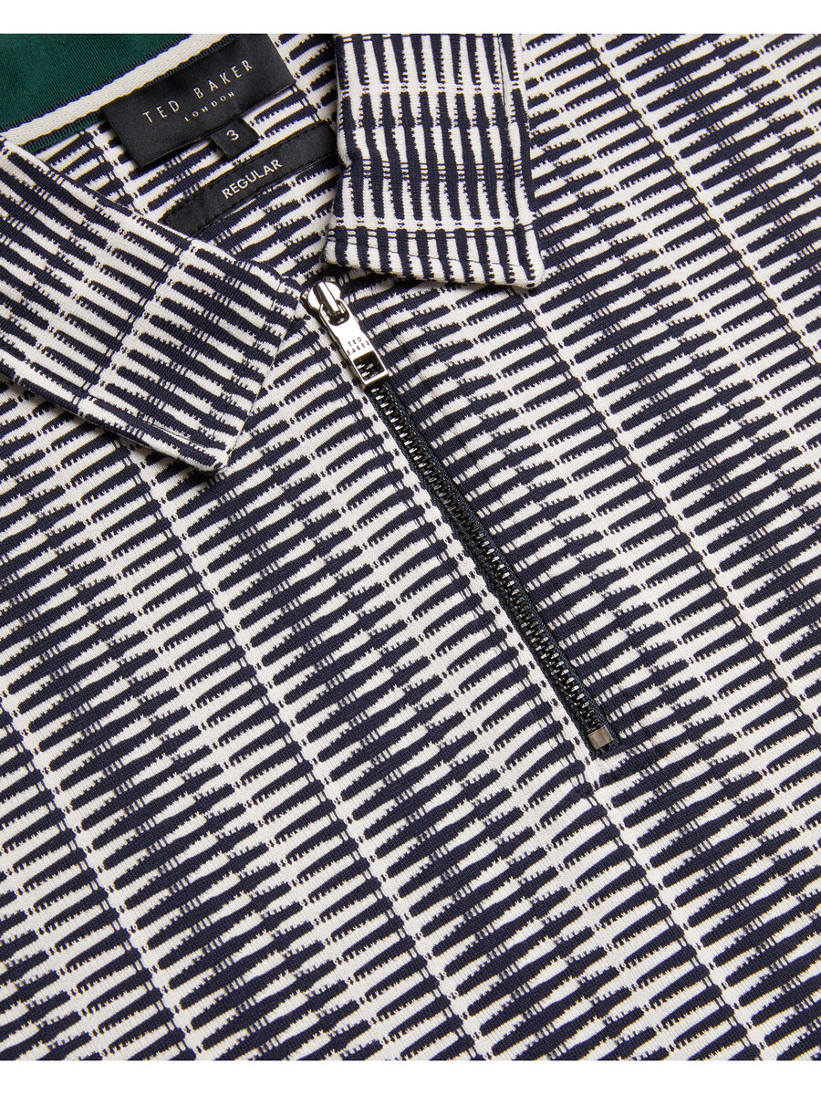 octon - camisa polo geo stripe com zíper no gola