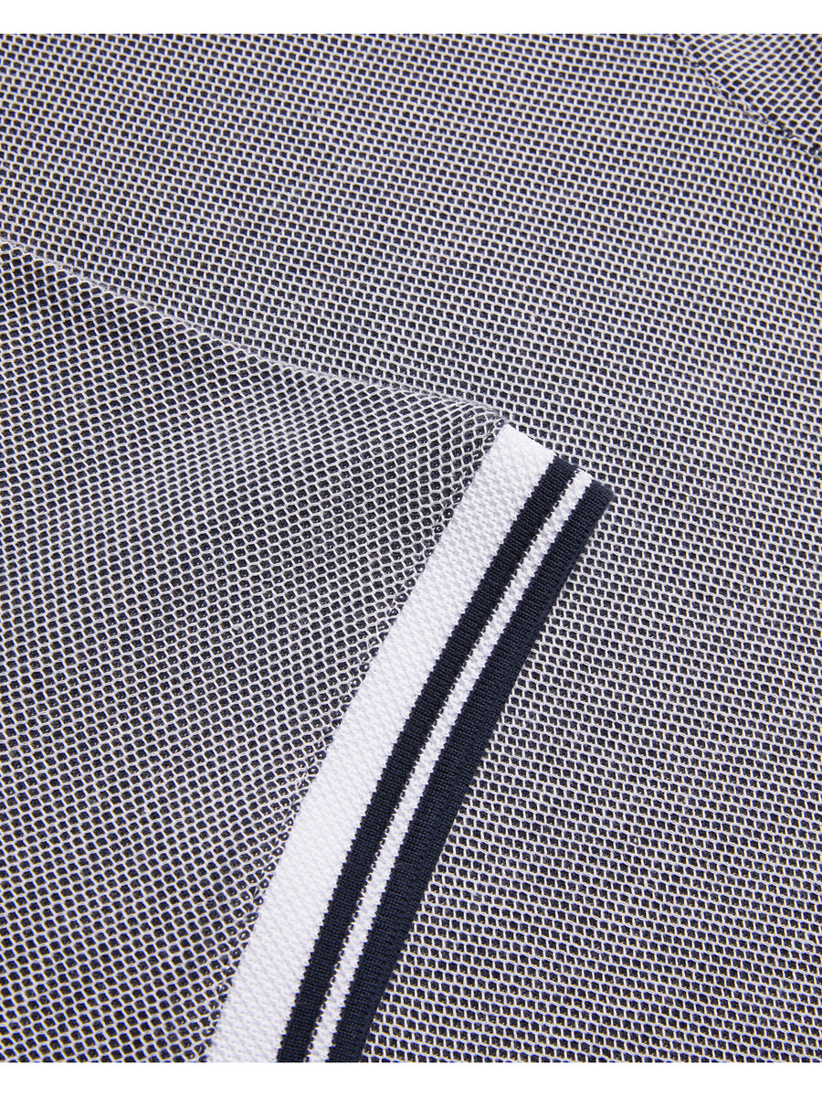 phenes - camisa polo de algodão texturizado com detalhes listrados
