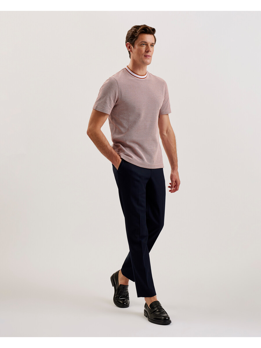 arlon - camiseta de algodão com detalhe de listras texturizadas