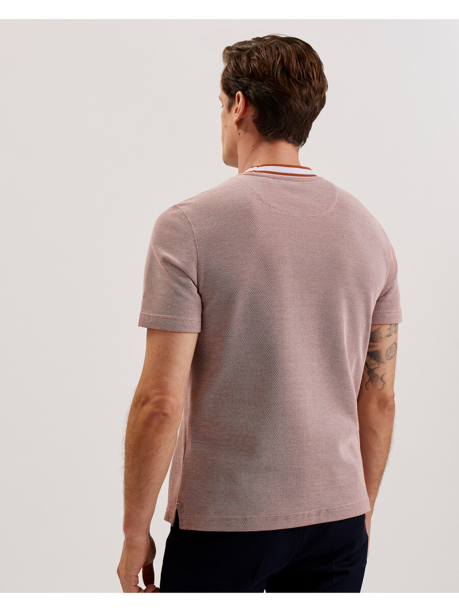 arlon - camiseta de algodão com detalhe de listras texturizadas