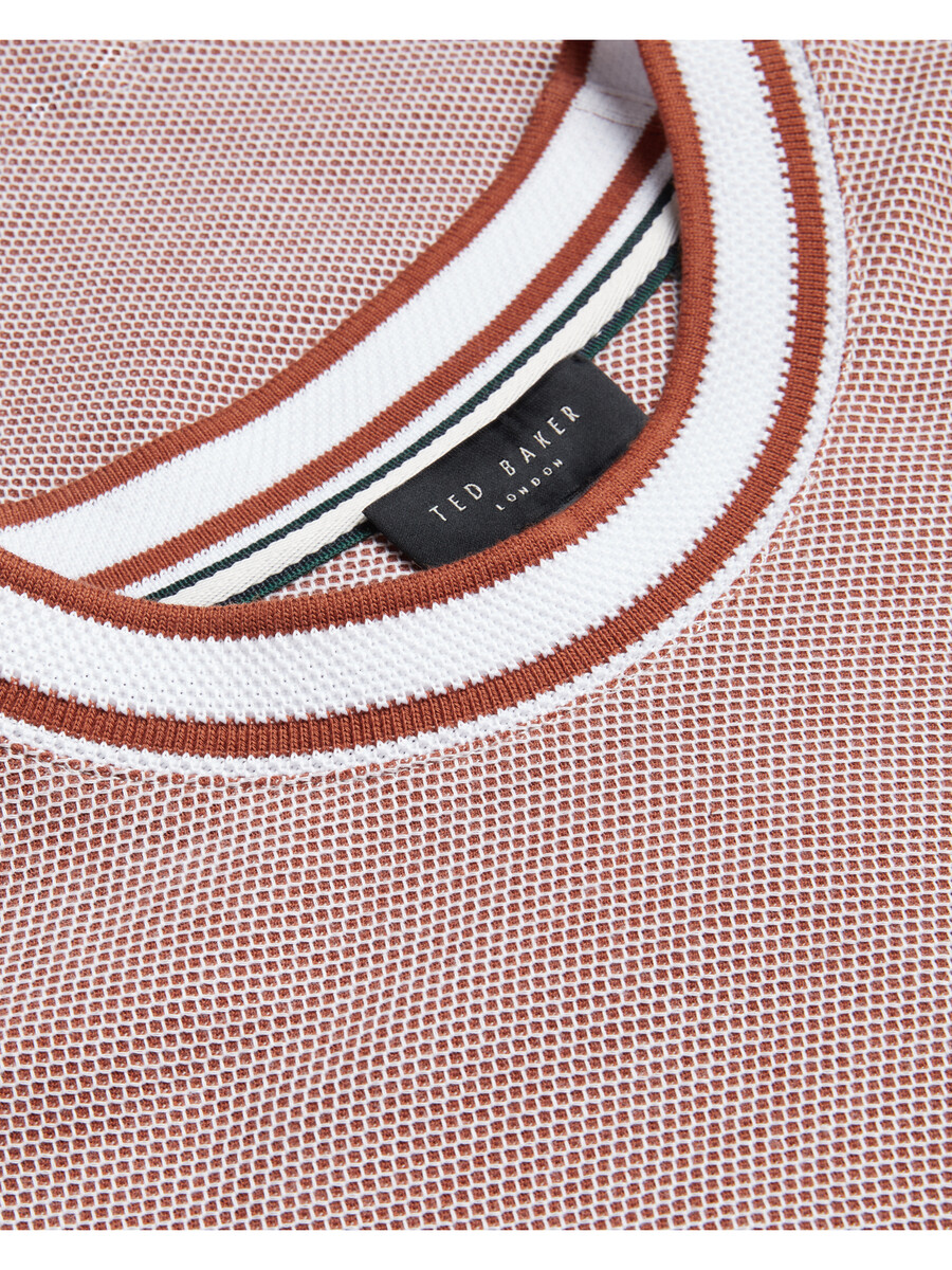 arlon - camiseta de algodão com detalhe de listras texturizadas