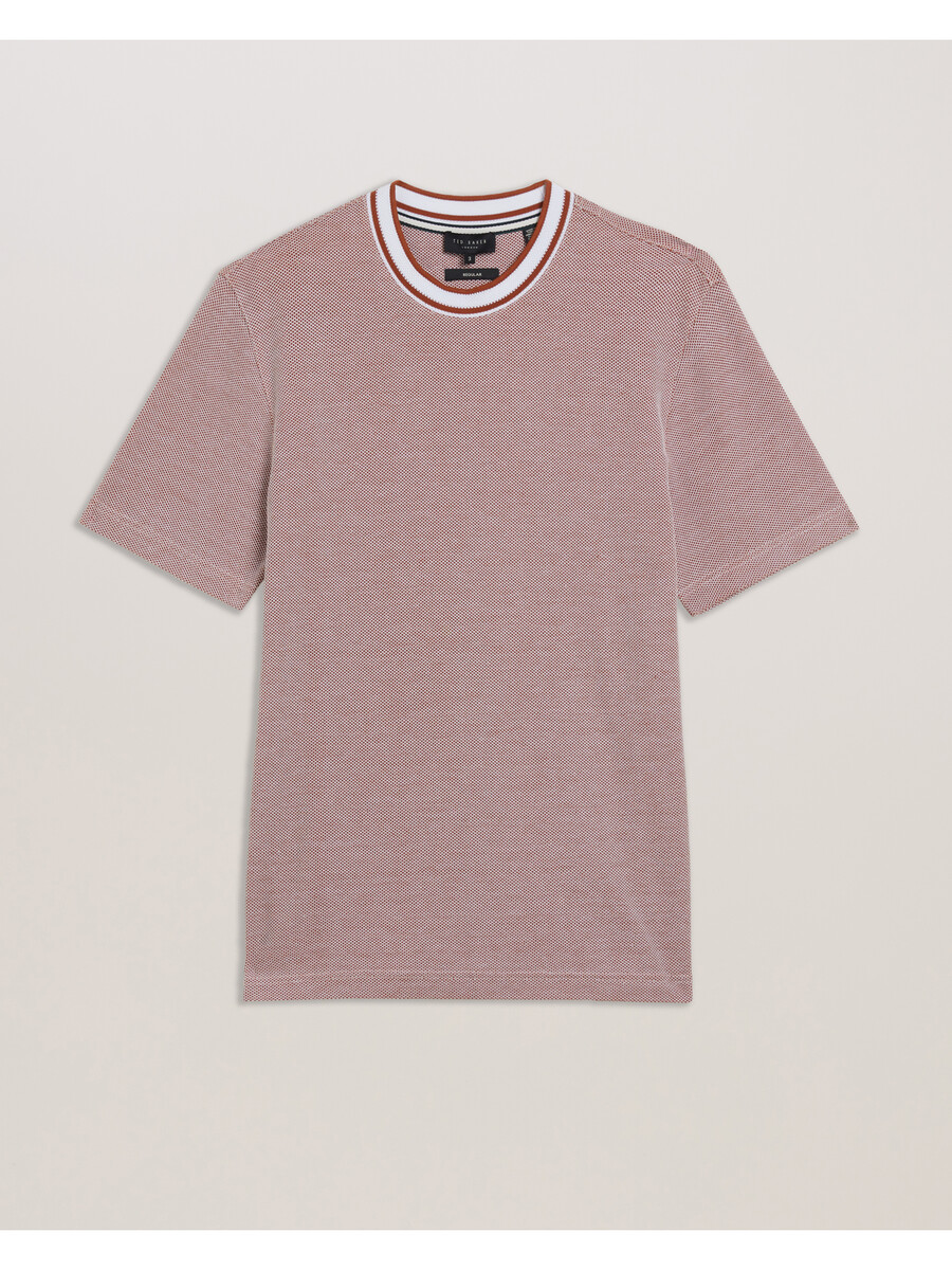 arlon - camiseta de algodão com detalhe de listras texturizadas