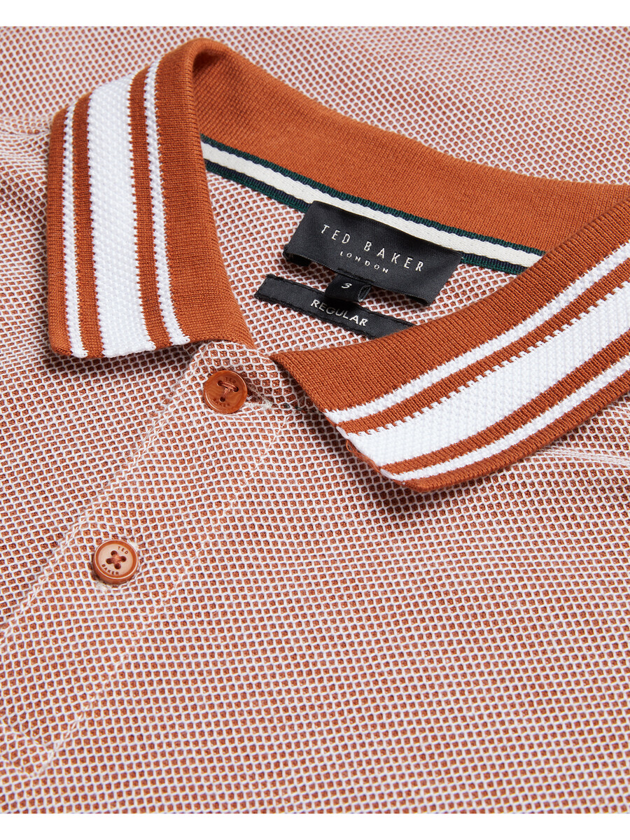 phenes - camisa polo de algodão texturizado com detalhes listrados