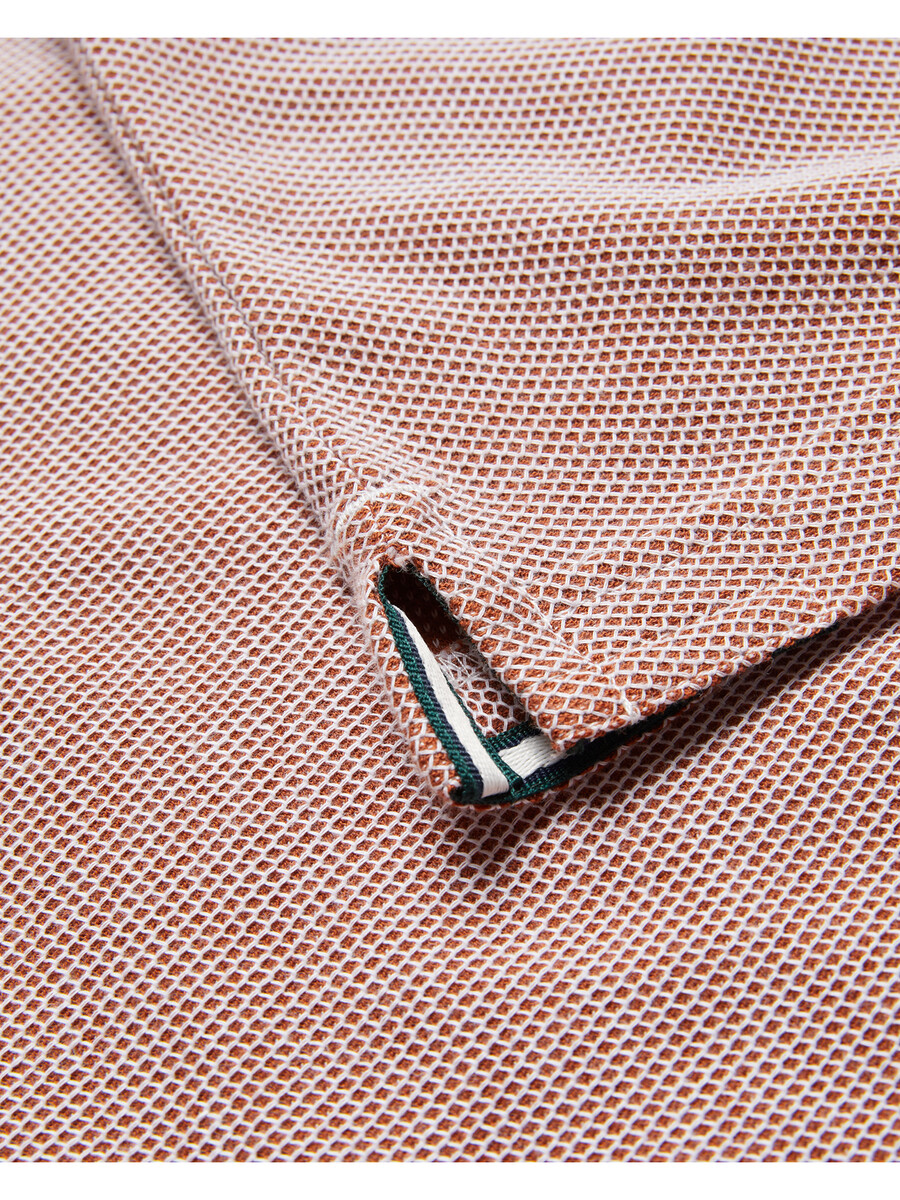 phenes - camisa polo de algodão texturizado com detalhes listrados