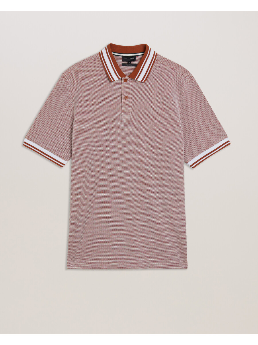 phenes - camisa polo de algodão texturizado com detalhes listrados